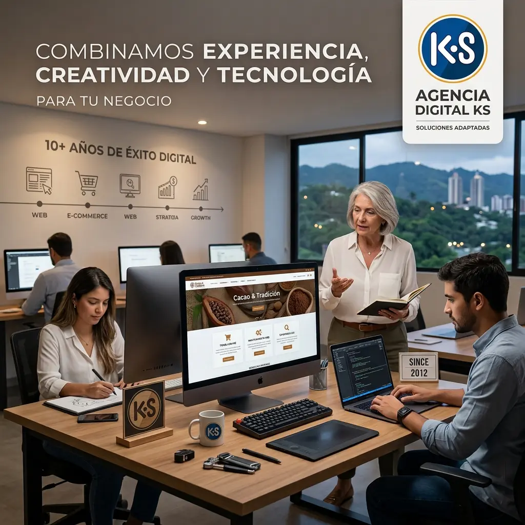 Equipo de Agencia Digital KS en Los Teques trabajando en el desarrollo de una tienda online de café en Miranda, Venezuela